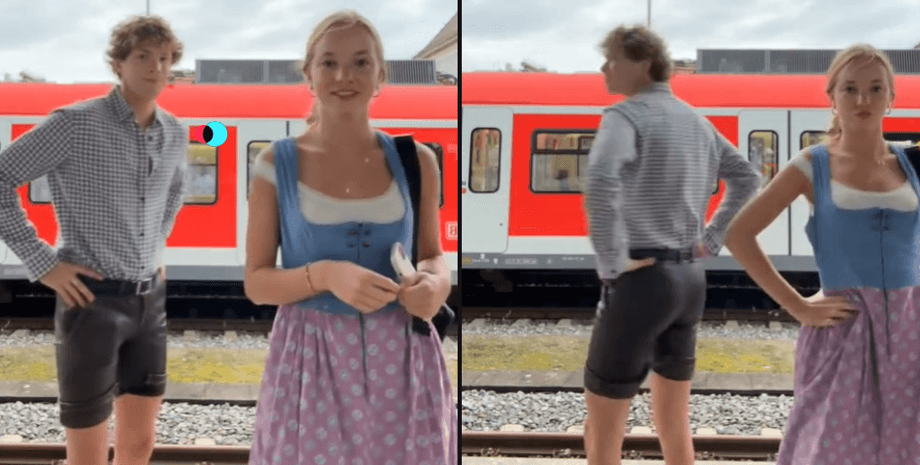 Американца одели в традиционные шорты Баварии, чтобы посмеяться